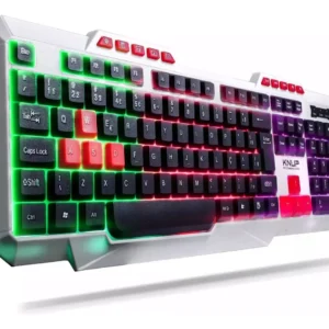 Teclado Gamer Knup Kp Te120 Rgb Led Abnt2 Branco Iluminação Teclas Português Brasil Alta Performance Resistente - Imagem 4