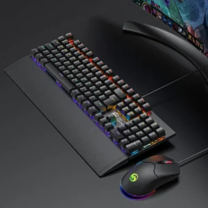 Kit Teclado E Mouse Mecânico Dpi 7200 Abnt2 Gamer Luz Led Rgb Switch Red Usb Mouse Pad Para Computador Pc Bk-06 - Imagem 6