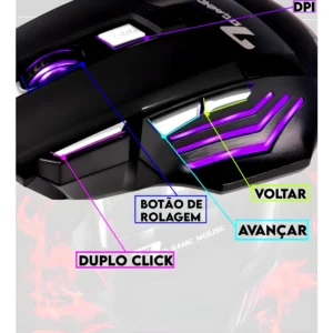 Mouse Gamer Laser Led Usb 7 Botões Profissional - Imagem 3