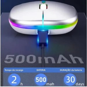 Mouse Sem Fio Sem Fio Mouse Óptico, Recarregável, RGB, USB, 2.4GHz - Imagem 3