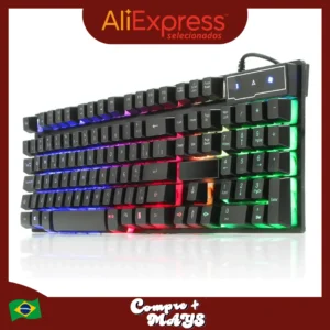 Teclado Gamer Semi Mecânico Led Luminoso Profissional Abnt2 Brasil Domine o Jogo Ilumine Jogada Performance e Jogabilidade - Imagem 1