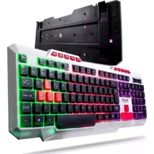 Teclado Gamer Knup Kp Te120 Rgb Led Abnt2 Branco Iluminação Teclas Português Brasil Alta Performance Resistente - Imagem 1