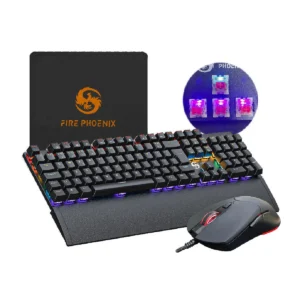 Kit Teclado E Mouse Mecânico Dpi 7200 Abnt2 Gamer Luz Led Rgb Switch Red Usb Mouse Pad Para Computador Pc Bk-06 - Imagem 1