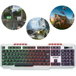 Teclado Gamer Knup Kp Te120 Rgb Led Abnt2 Branco Iluminação Teclas Português Brasil Alta Performance Resistente - Imagem 6