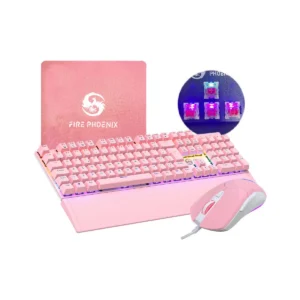 Kit Teclado E Mouse Mecânico Dpi 7200 Abnt2 Gamer Luz Led Rgb Switch Red Usb Mouse Pad Para Computador Pc Bk-06 - Imagem 2