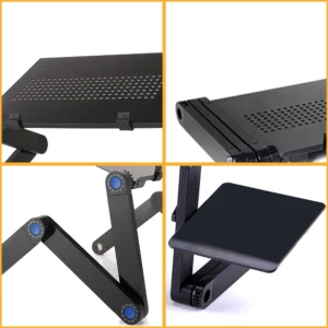 Suporte de mesa ajustável para laptop, portátil, alumínio, ergonômico, para tv, cama, sofá, pc, notebook, mesa, com mouse pad - Imagem 4