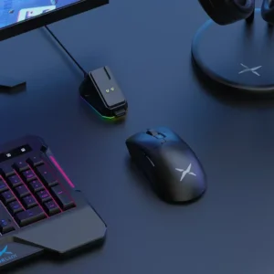Delux m900pro mouse para jogos sem fio ergonômico 8k taxa de pesquisa paw3395 63g doca de carregamento rgb magnético para mão direita grande pc gamer - Imagem 6