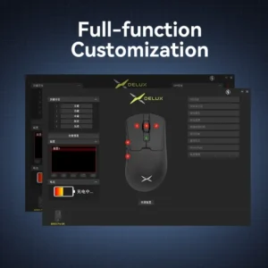 Delux m900pro mouse para jogos sem fio ergonômico 8k taxa de pesquisa paw3395 63g doca de carregamento rgb magnético para mão direita grande pc gamer - Imagem 4