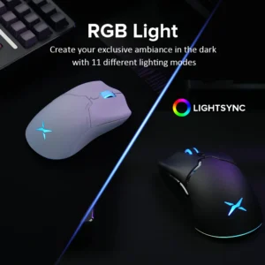 Delux M800 RGB Mouse para jogos sem fio Bluetooth PAW3395 26000DPI Ratos recarregáveis ergonômicos programáveis para PC laptop Gamer - Imagem 6
