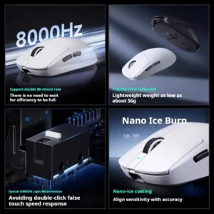 MCHOSE A7 Ultra Mouse Esports GamesTrês Modos Pro Sem Fio Bluetooth PAW3395 Leve Laptop Office Mouse Suporte Ergonomia - Imagem 3