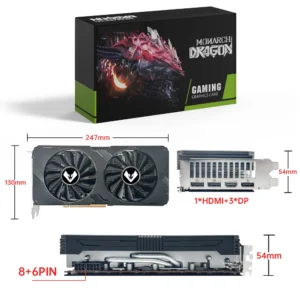 Molde novo cartão gráfico amd radeon rx5700xt 8gb memória gddr6 pcie4.0x16 dpx3 256bit placa de vídeo para jogos para computador desktop - Imagem 6