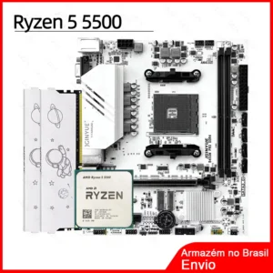 Jinyue b450 am4 placa-mãe M-ATX b450m pro argb suporte ryzen 5000 série cpu ddr4 ram desktop pc placa-mãe r5 5500 kit conjunto - Imagem 1