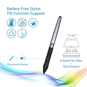 mesa digitalizadora Huion hs610 gráficos tablet 10x6.25 Polegada desenho tablet digital bateria-livre stylus 8192 níveis de pressão suporte android telefone windows macos pc - Imagem 3
