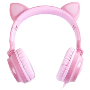 FONE HEADSET KITTY EAR - ORELHA DE GATO ROSA COM MICROFONE CABO 1.2M PLUG P2 ESTEREO P3 - KE120R - Imagem 5
