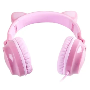 FONE HEADSET KITTY EAR - ORELHA DE GATO ROSA COM MICROFONE CABO 1.2M PLUG P2 ESTEREO P3 - KE120R - Imagem 3