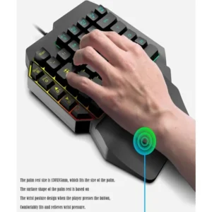 Teclado Gamer Uma Mão RGB Semi Mecânico Ergonômico USB Antighosting para PC Xbox Celular - Imagem 3