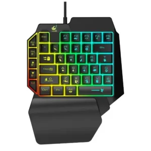 Teclado Gamer Uma Mão RGB Semi Mecânico Ergonômico USB Antighosting para PC Xbox Celular - Imagem 1